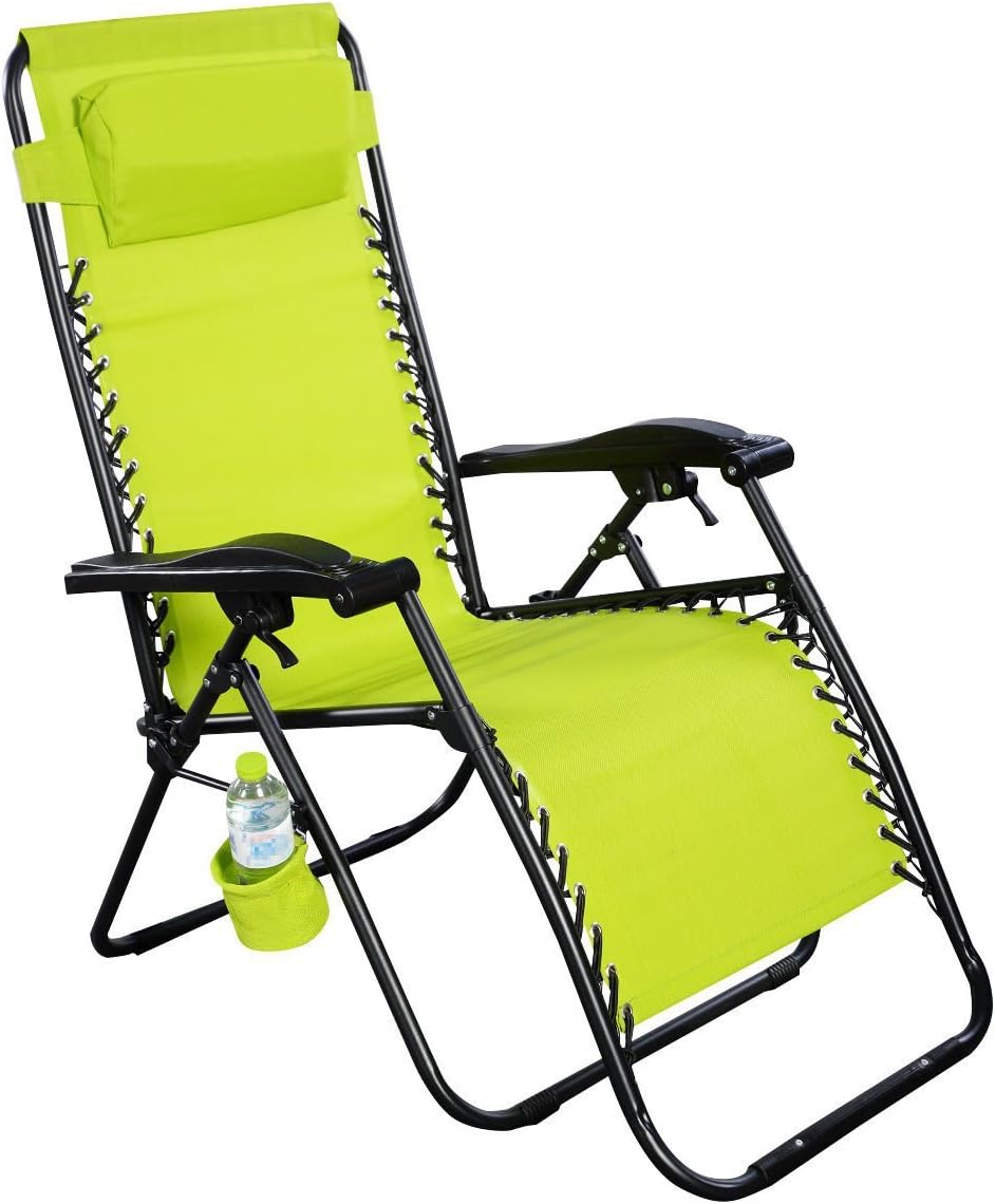 Giantex Folding Lounge Chairs Recliner Zero Gravity Outdoor Beach Patio