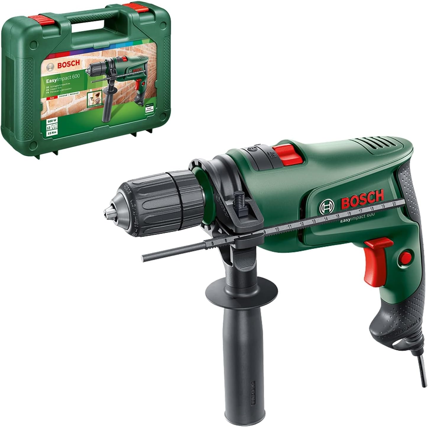 Bosch GSB13RE 240V Impact Drill - 550W Power With Keyless Chuck & Hammer Action | 13mm Concrete Capacity