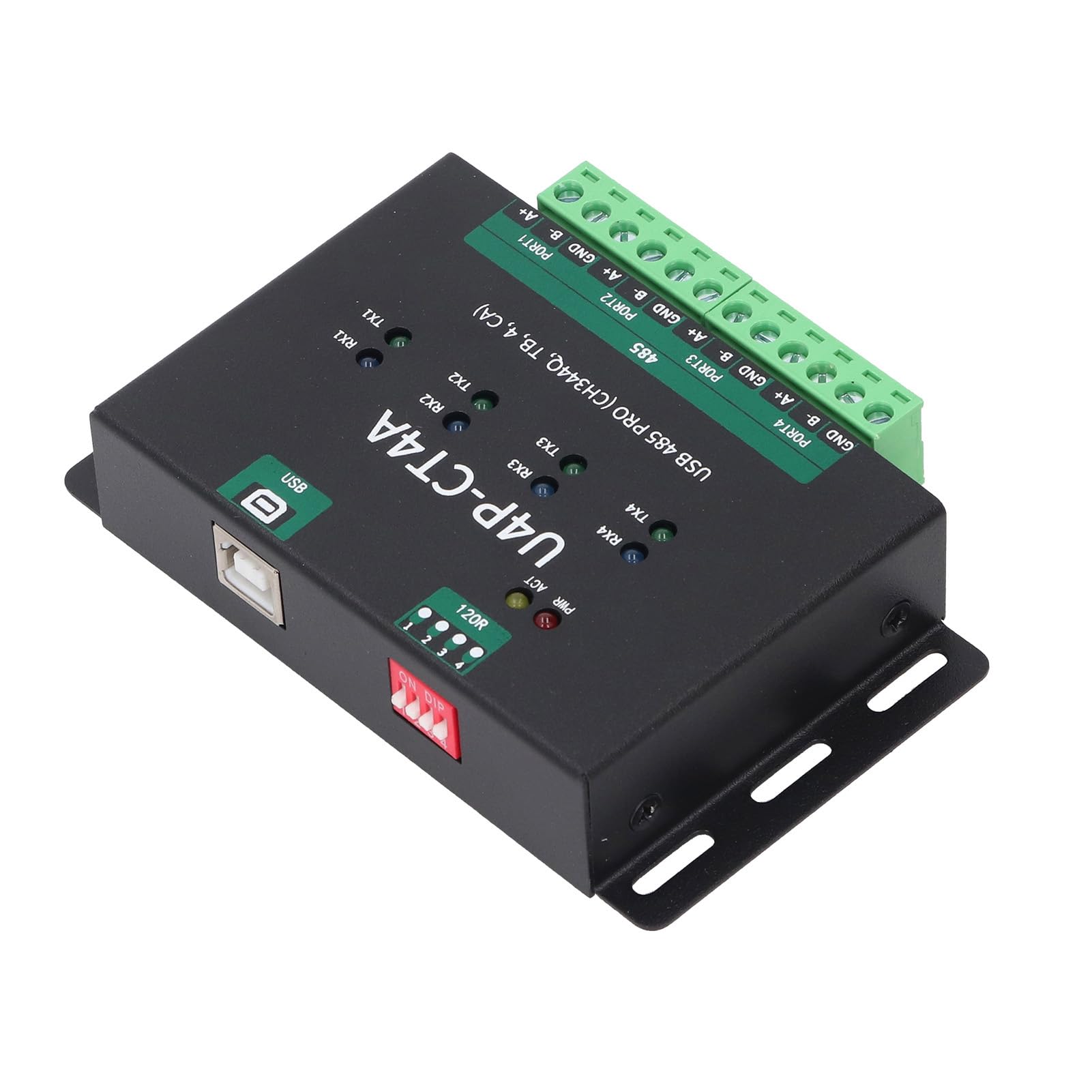 Emoshayoga Módulo de Puerto Serie USB Convertidor de 4 Vías Transmisión de Datos Confiable de Alta Seguridad para Uso Industrial USB2.0 Tipo B 1 Unidad