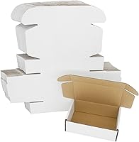 Vista 18 de Paquete de 50 cajas de envío de 7x6x2 pulgadas, caja de cartón blanco corrugado, cajas de correo planas para literatura para embalaje de pequeñas
