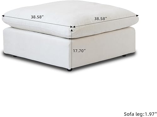 Miniatura 149 de WJShome - Sofá seccional modular en forma de nube para sala de estar, sofá de 160" con relleno de plumón en forma de U con otomano, sofás