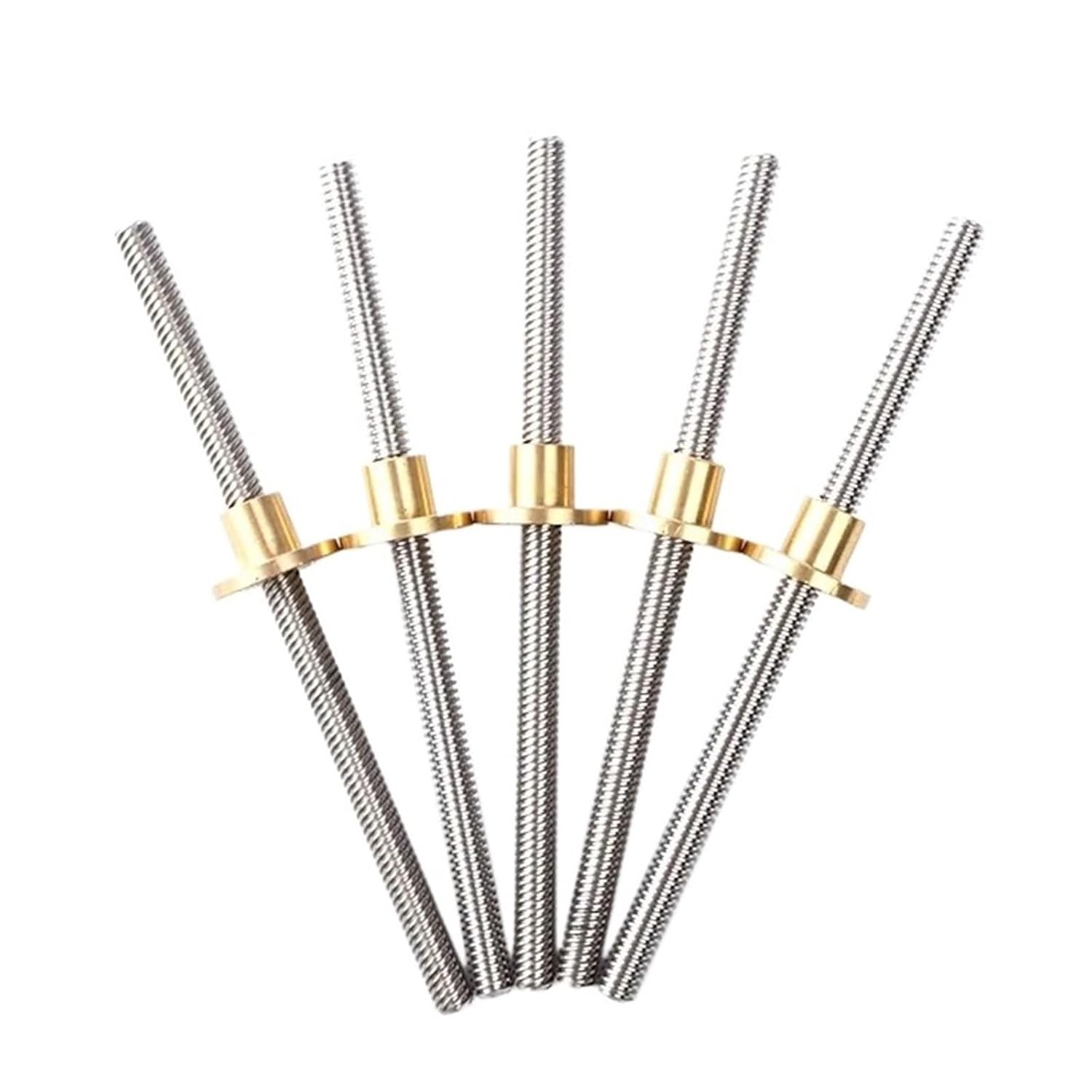 Linear Motion Ball Screw Machine Parts 3D Printer T12 Lead Screw Left Length 100-600mm Picth 2mm Trapezoidal Screw with Brass Nut(150mm)