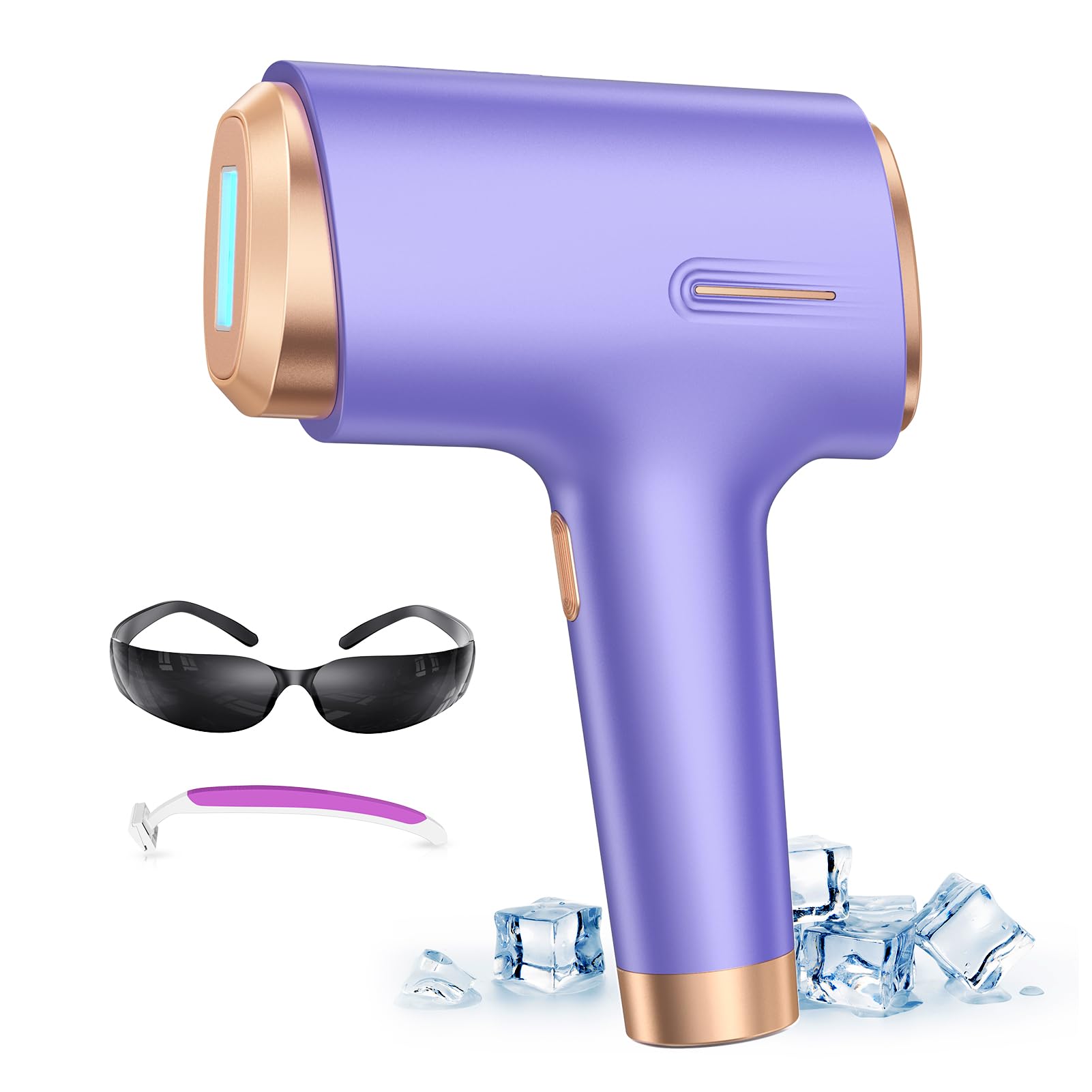 21J Depiladora Laser Función de Enfriamiento por Hielo, 3 en 1 Depiladora Luz Pulsada con 600-1200 NM de Luz Roja, Sensor Inteligente, 9 Niveles de EnergÃa para Bikini, Axilas, Cara, Cuerpo