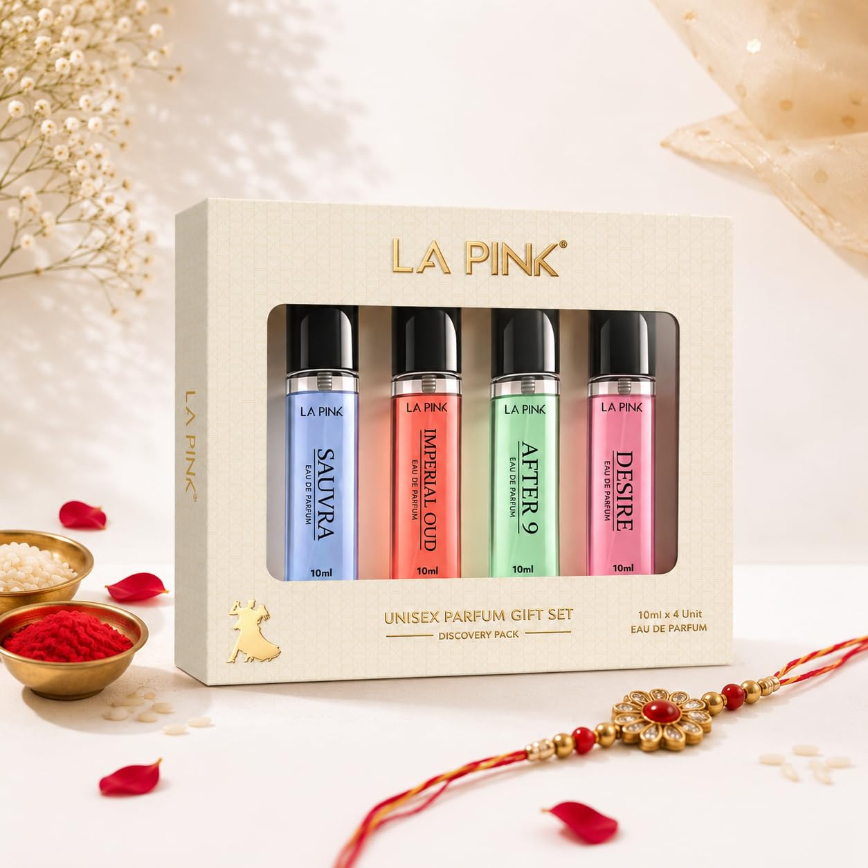 La Pink EDP Perfume Gift Set for Women | Iconic Collection Long Lasting Premium Unisex Perfume for Man & Woman | Florals, Oud, Amber & Musky Notes | 4x10ml (Pack of 4)-picture-28
