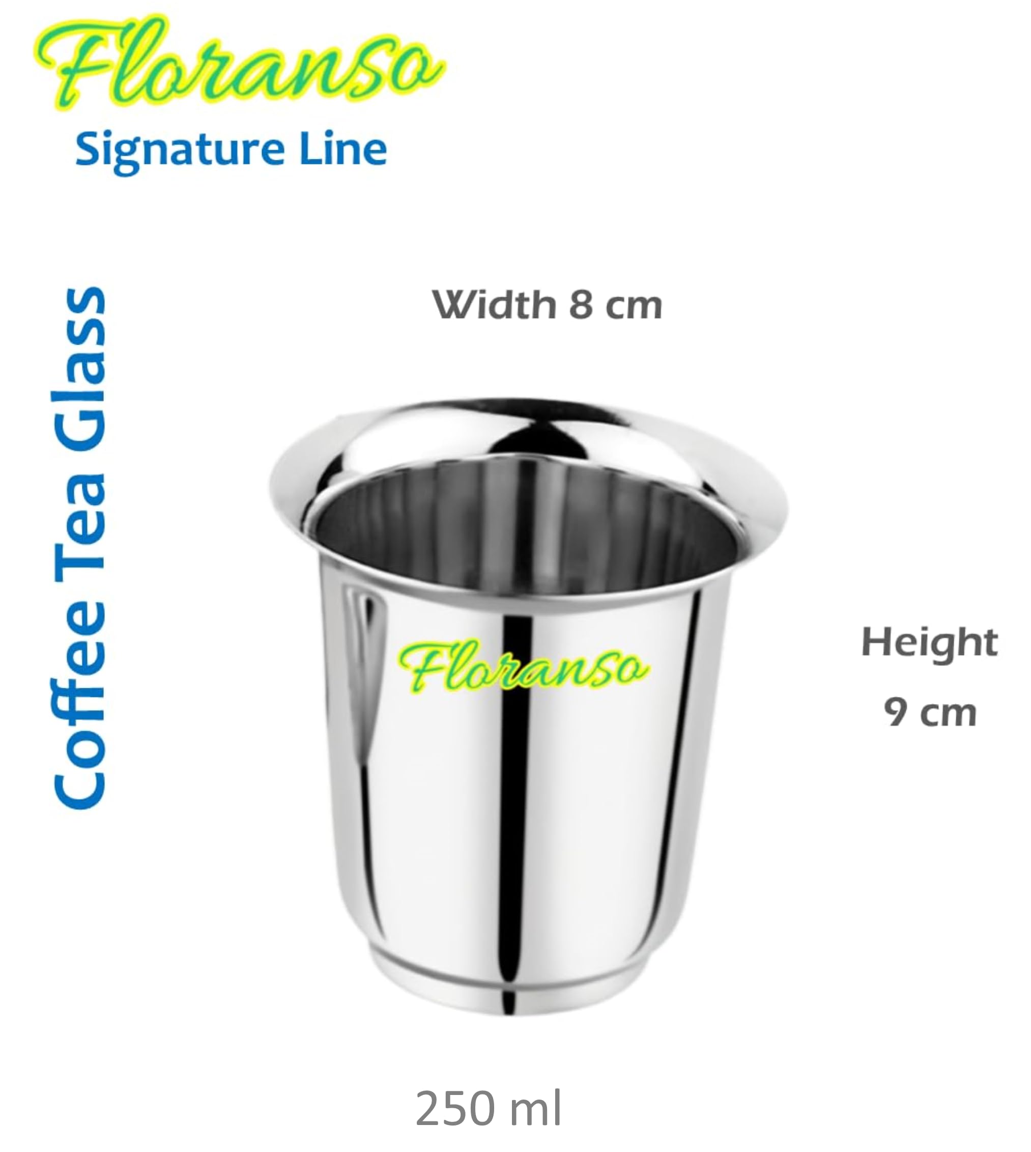 Mayuri Coffee Glasses - Set of 6 Stainless Steel -3 Mayuri Coffee Glasses - Set of 6 Stainless Steel -3