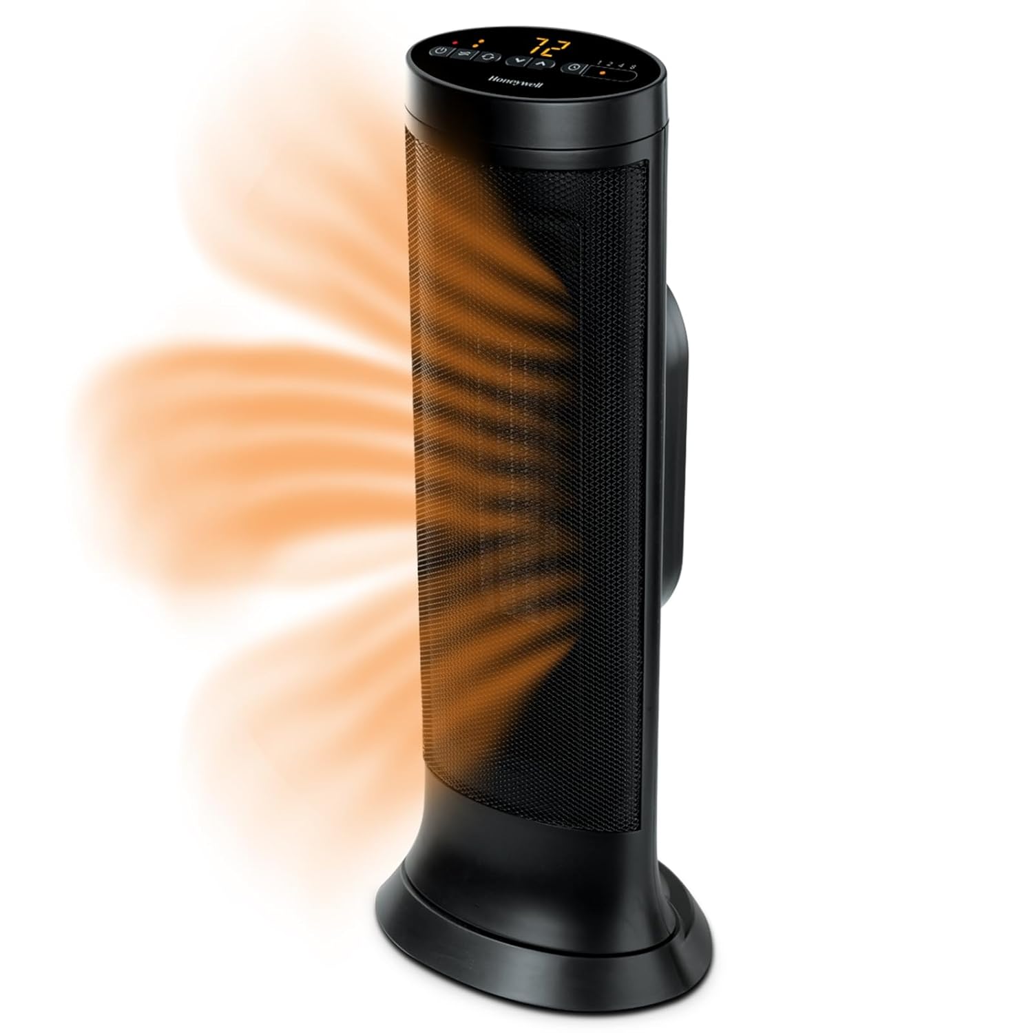Honeywell Slim Ceramic Tower Heater Large Room Black Easy to Use Slim Space Heater with Two Heat Settings