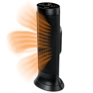 Honeywell Slim Ceramic Tower Heater Large Room Black Easy to Use Slim Space Heater with Two Heat Settings