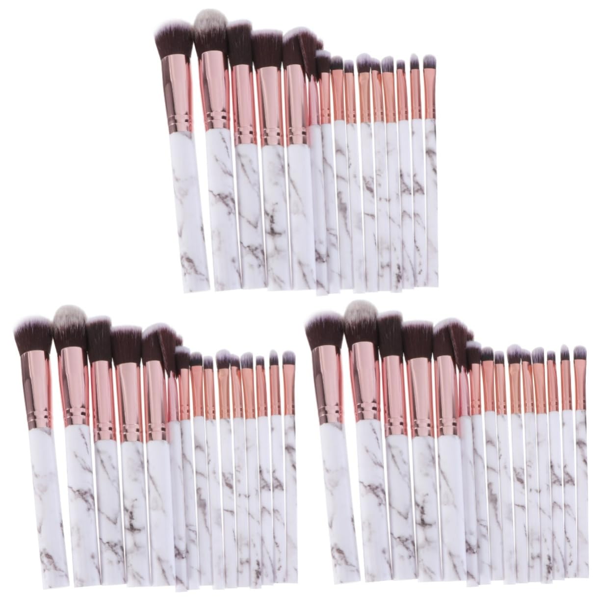 Ipetboom Set Di 45 Pennelli Per Il Trucco Con Manico in Marmo E Setole in Nylon Set Da 6 Pezzi Per Donne Pennelli Per Il Trucco Del Viso Per Uso Quotidiano