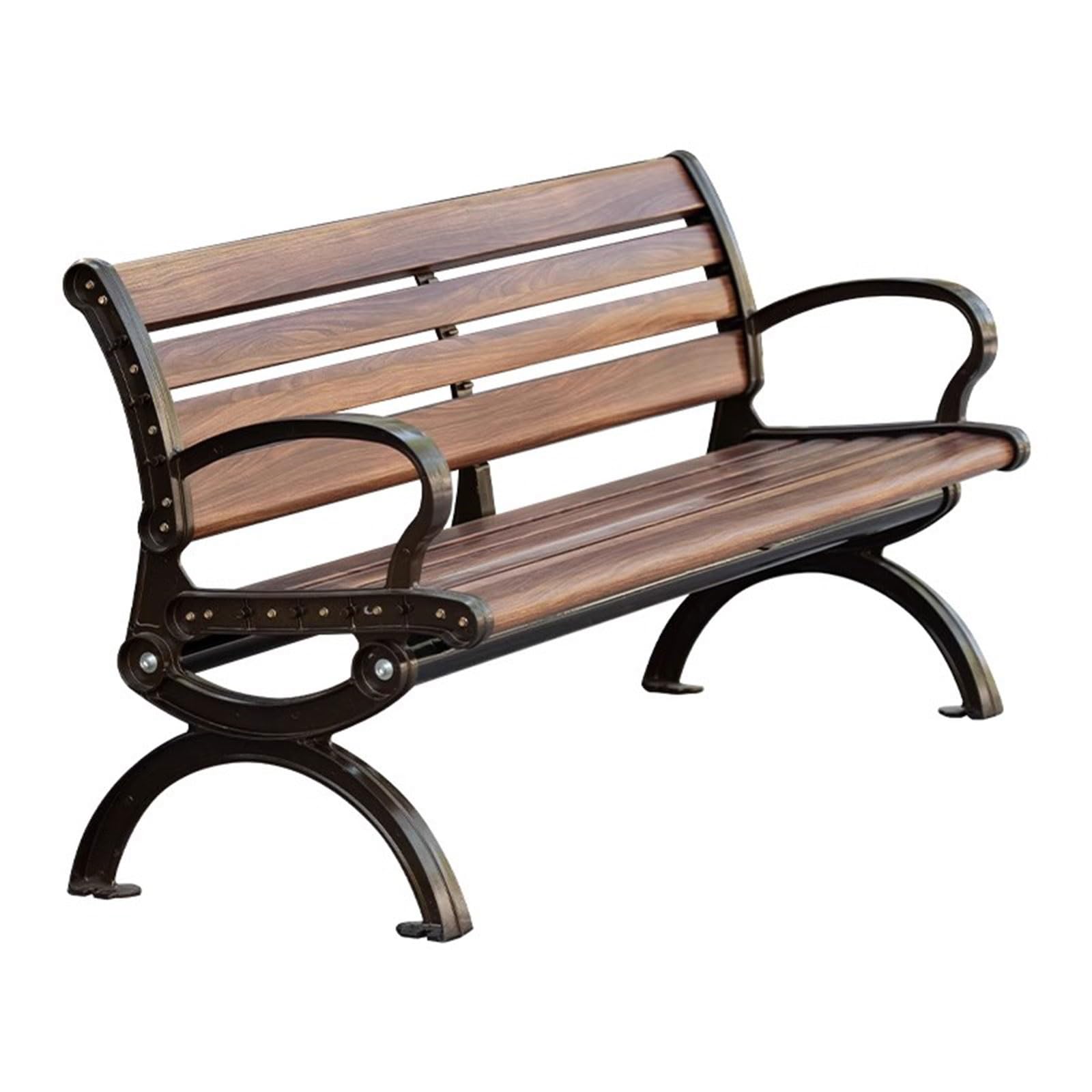 SMDLKVM Garden Bench With Backrest And Armrest, Wooden Outdoor Bench