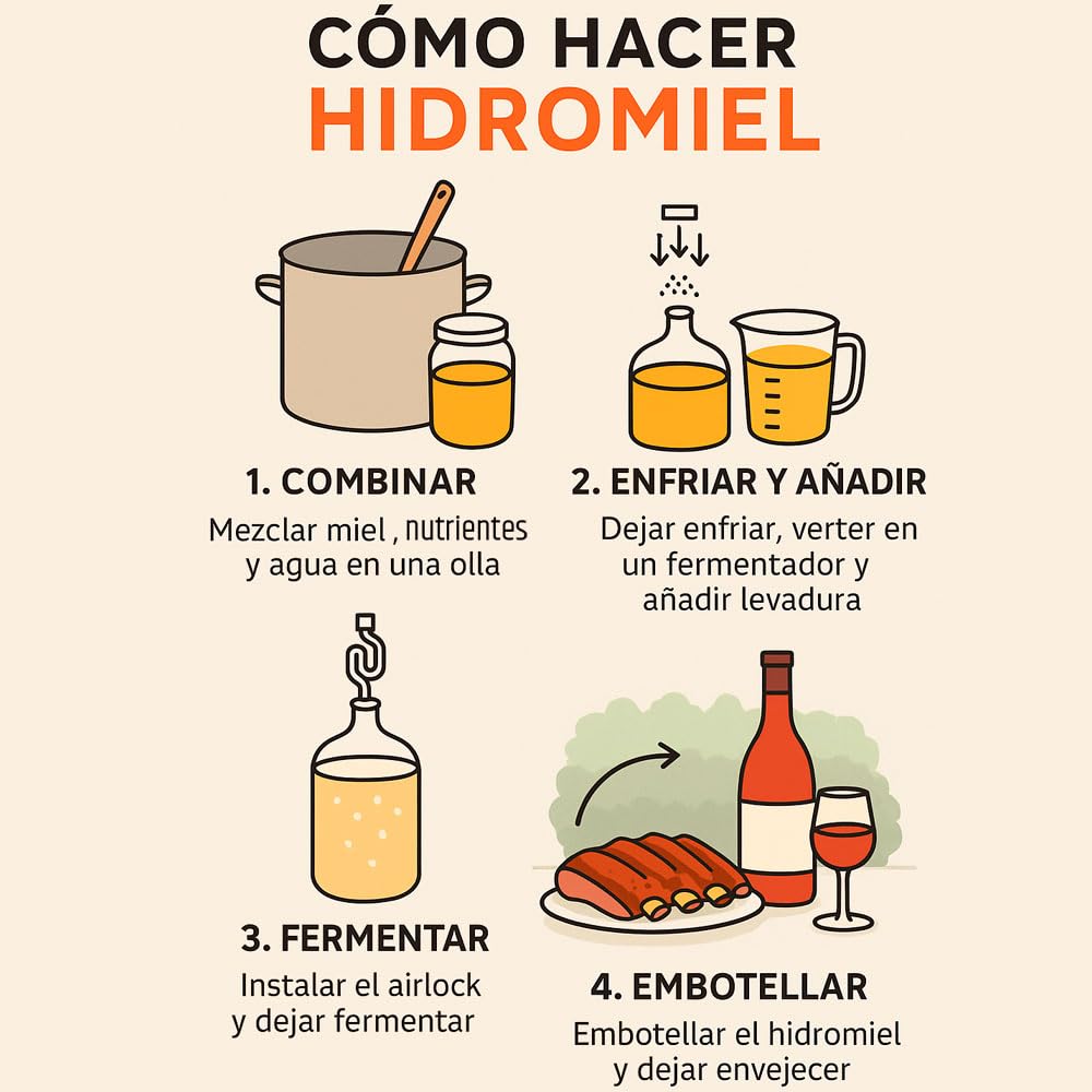 Levadura para Hidromiel M05 10 g Pack 3 Sobres para Fermentar Miel en Casa Aromas Florales Alta Atenuación hasta 23 L