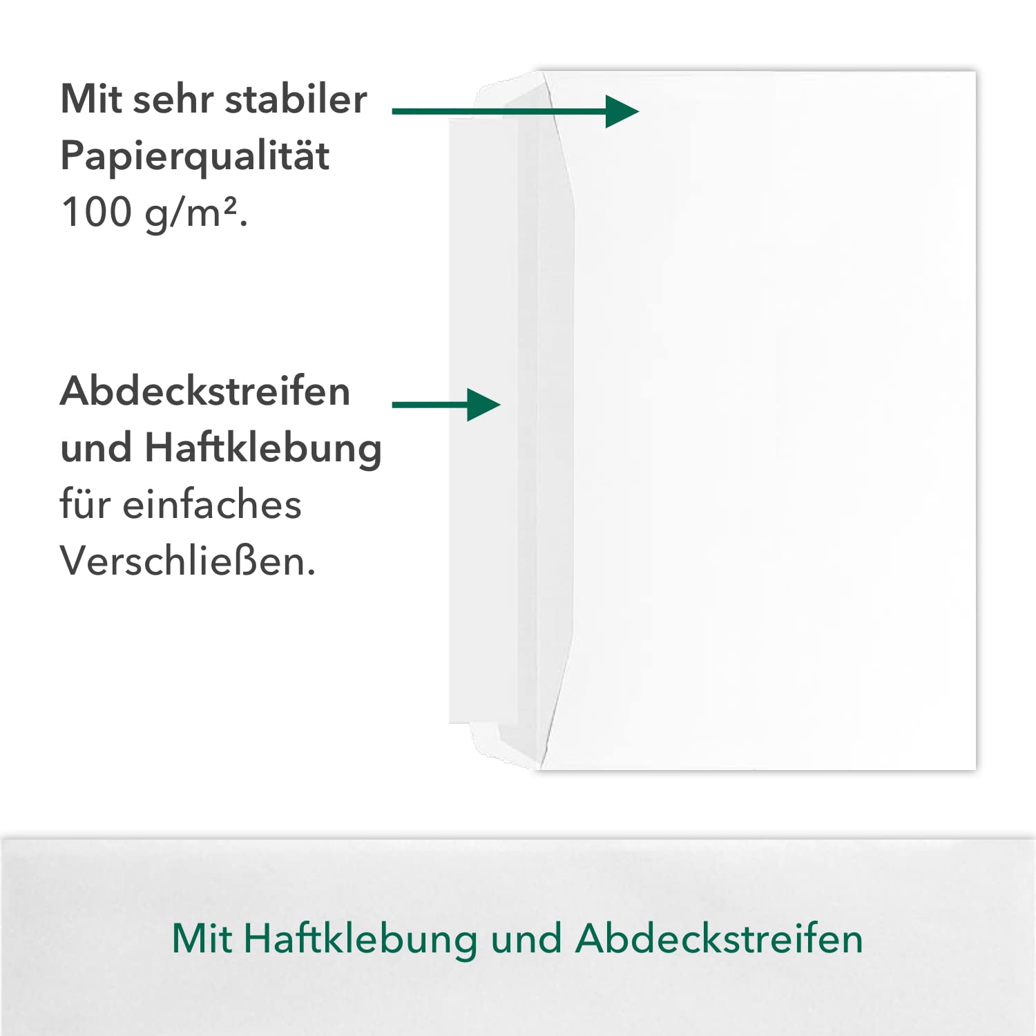 C4 Briefumschläge (22,9 x 32,4 cm) in Weiß, haftklebend mit Abdeckstreifen, mit praktischem Adress-Fenster, sehr stabile 100 g/m², ideal für Ihre Bewerbung und Korrespondenz (250 Stück)