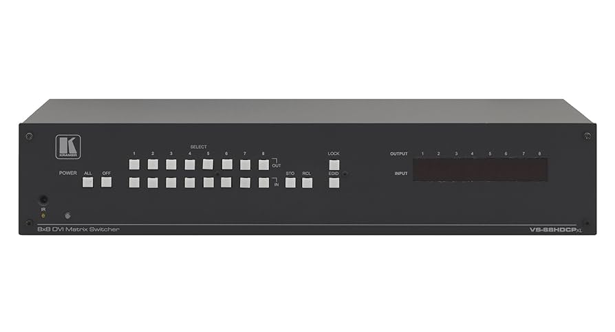 8×8 DVIマトリックススイッチャー 8 x 8 DVI Matrix Switch with Scaler - VM5808D, ATEN Video