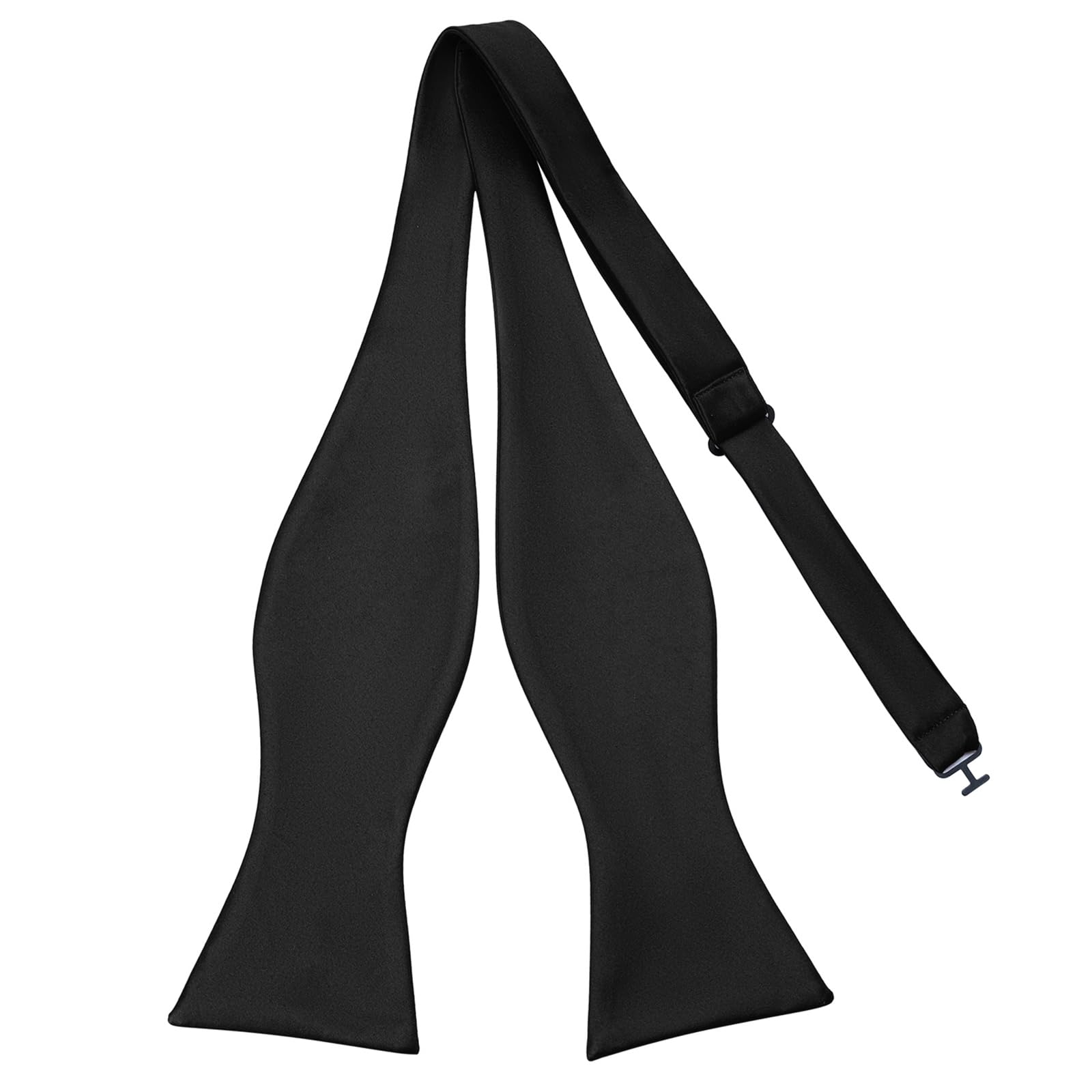 PenSee Mens Solid Bowtie Woven Black Self Bow Ties Tuxedo Wedding Bowties