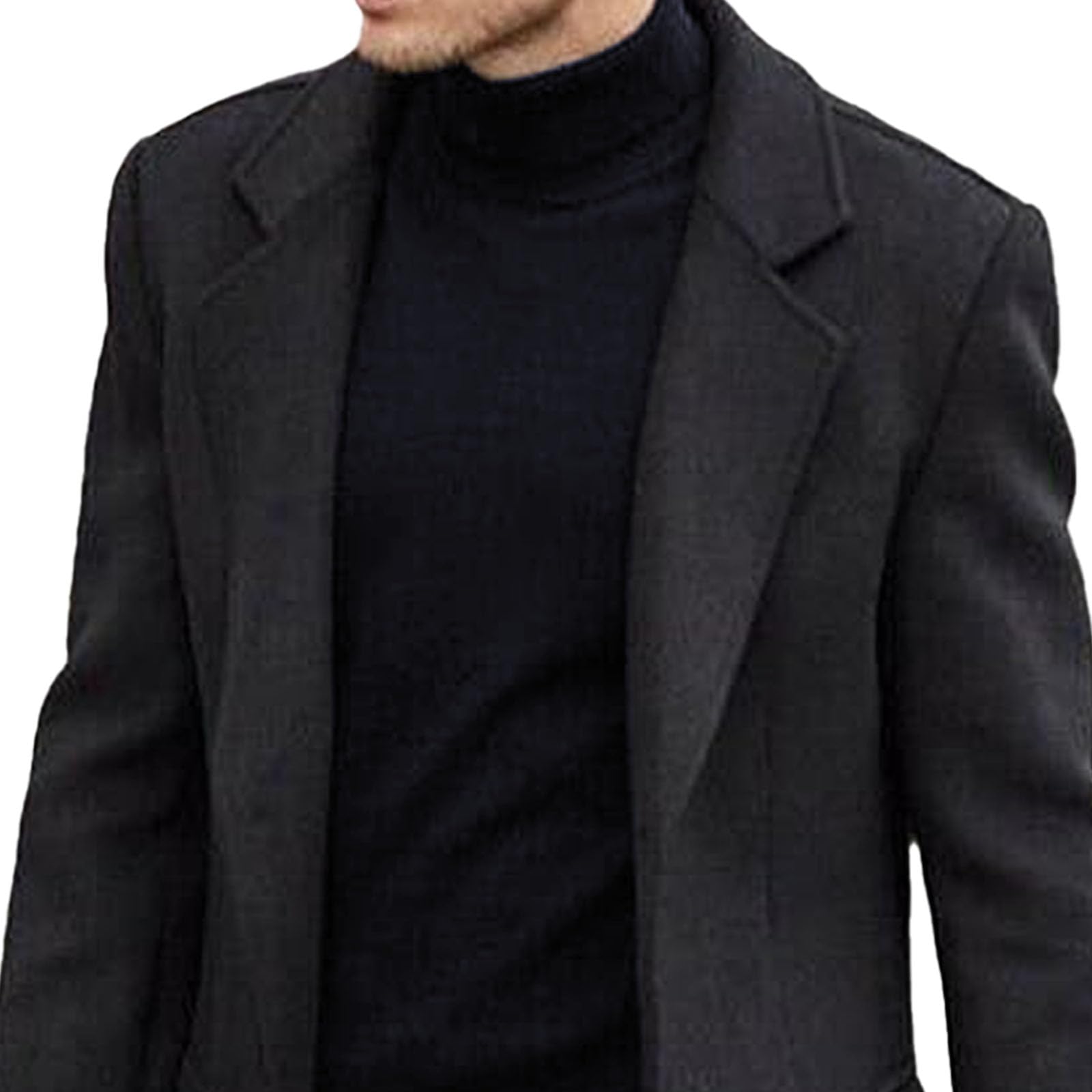 Trench da uomo casual elegante collo dentellato cappotto lungo per uomo slim fit lungo monopetto cappotto termico