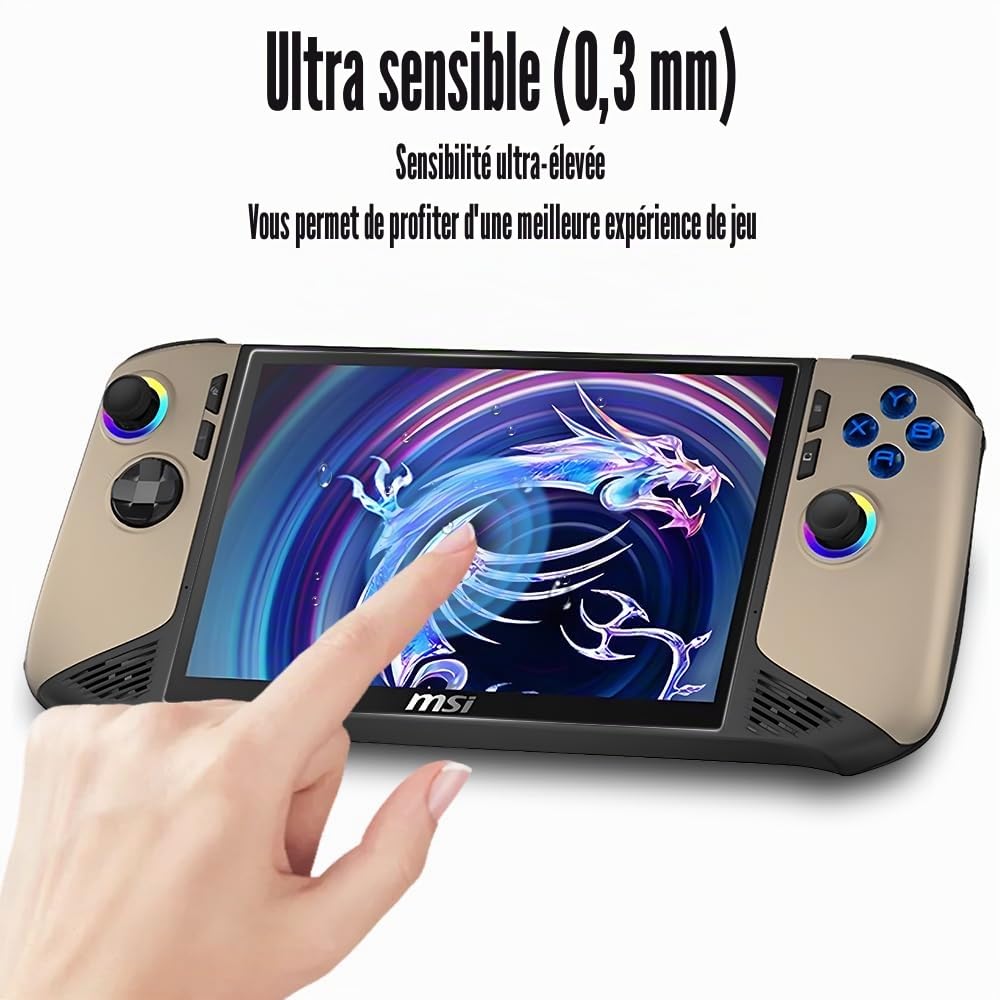 Lot de 2 Films de Protection D'écran en Verre Trempé pour MSI Claw 8 AI+ A2VM Handheld 2025, 8 Pouces, Transparent Ultra HD, Anti-Rayures, Anti-Traces, Sans Bulles