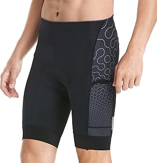 JOYID Shorts de ciclismo masculinos Shorts de ciclismo acolchoados com 3 bolsos respiráveis para ciclismo Shorts de ciclismo