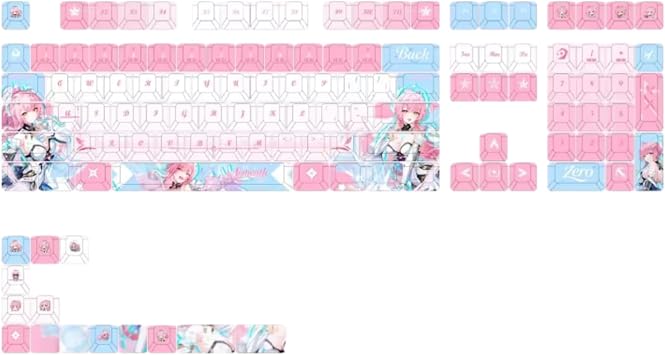 122 Keys Aemeath Game Keycaps Set Chreey Profile PBT Dye Sublimation Opaque Custom Keycap Cosplay Fans Gifts
