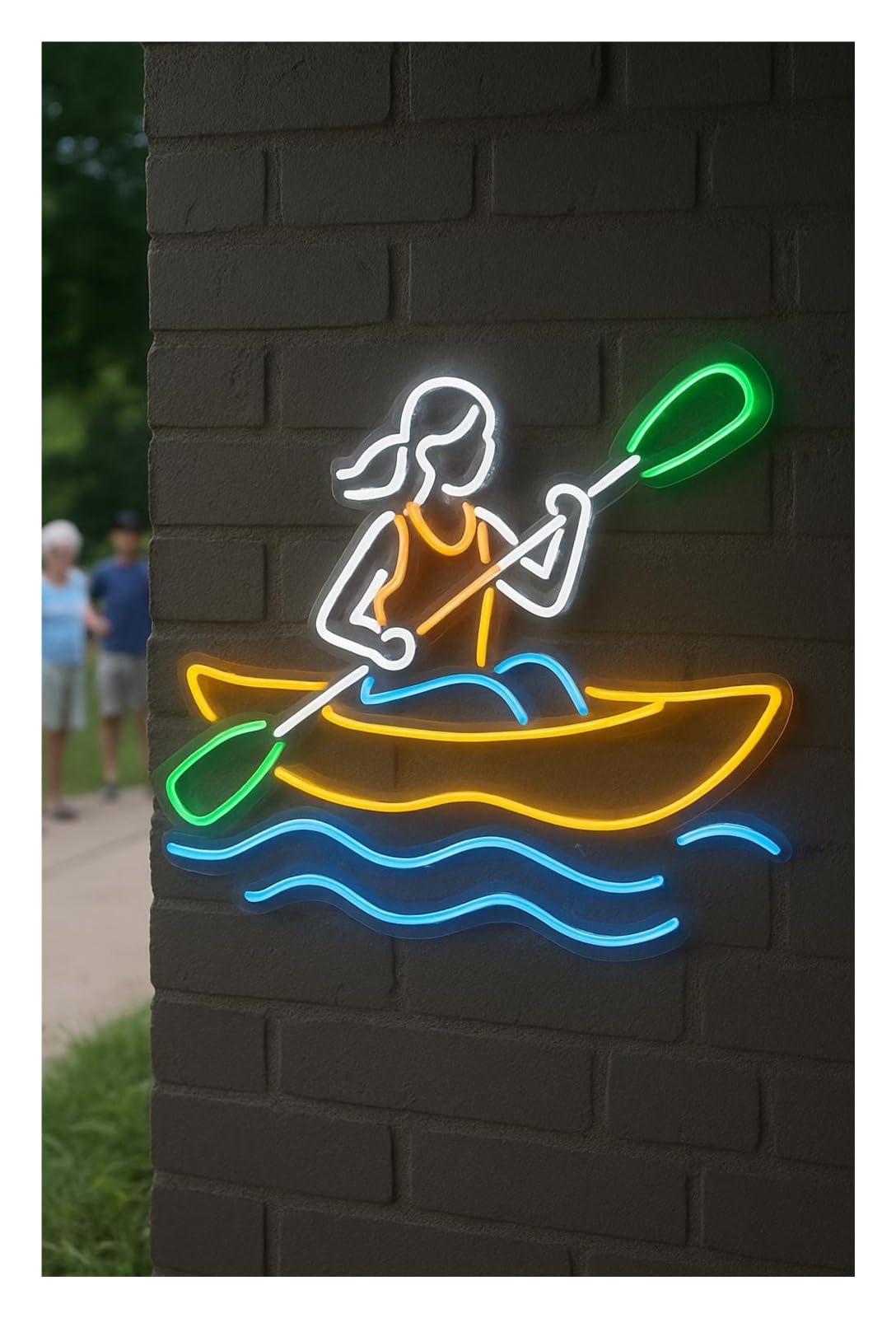 Shouxi D Sign Lamp Kayak Neon Sign Water Sport Canoe For Gameroom Bedroom Bar Livingroom Birthday Party Wall Ecoration 51Cm