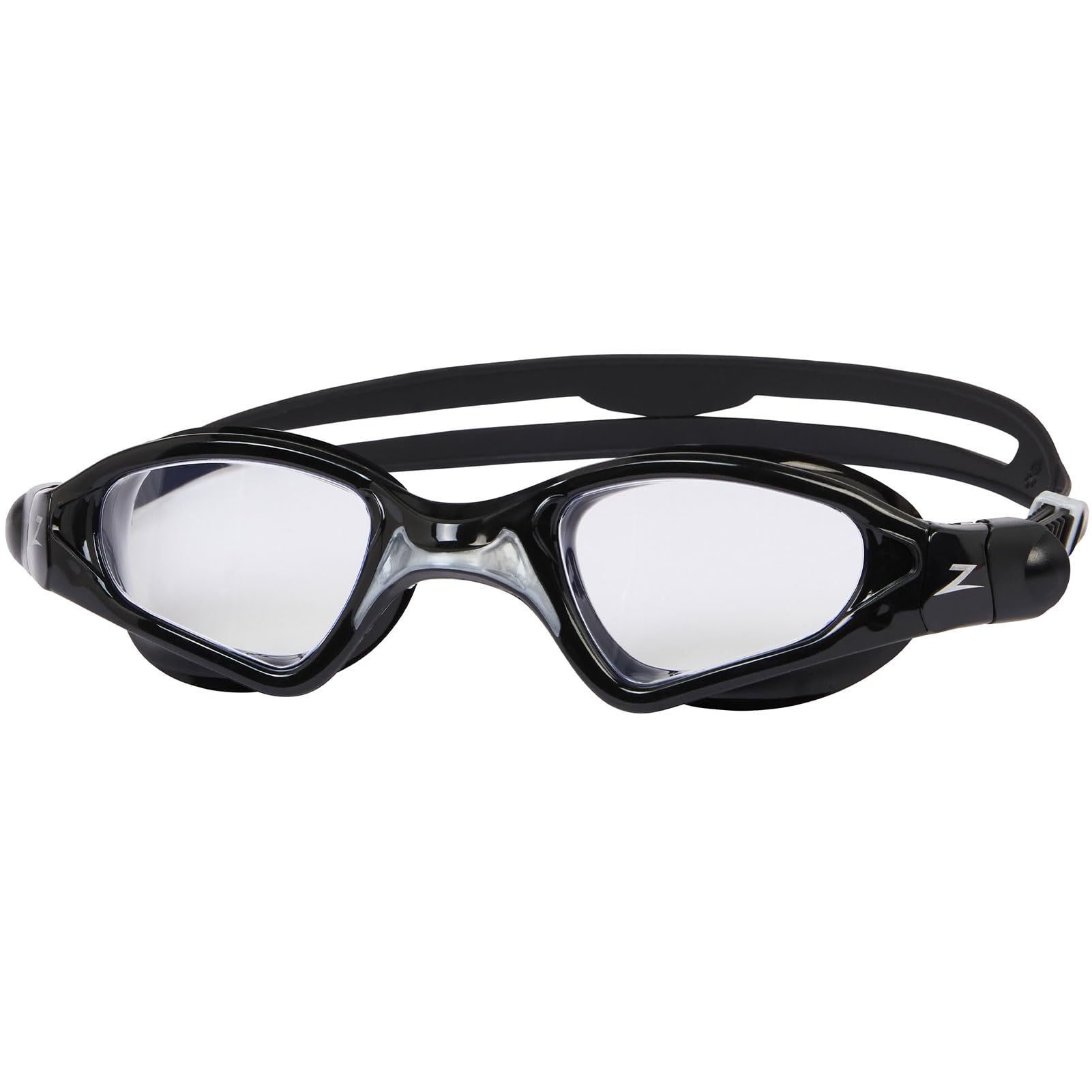 Zoggs Spectra Swimming Goggles Anti-fog Watertight Design, Micro Adjustable, Intelligent Fit, Improved Comfort, Black/Grey - Clear Lens