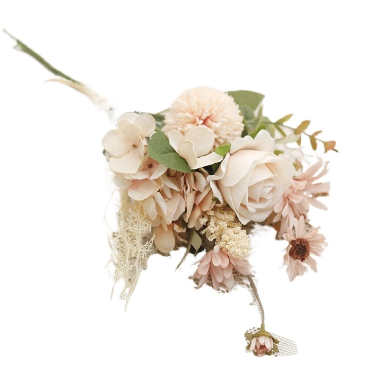 LuoAXINN Artificial Flower Branches Artificial Flowers Champagne Dandelion Prickly Ball Bouquet Home Decor Wedding Flower Arrangement Wheat Spike Plant(Color1)