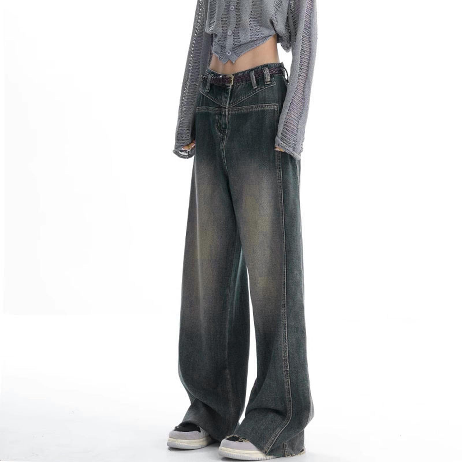 Retro Jeanshose Jeans Damen Straight Leg Slim Jeans Damen Jeans Damen Wide Leg Shape Jeans Damen Loose Fit Straight Hosen Bleistifthose High Waist Hose Damen Hose Mit Taschen Ankle Jeans Damen