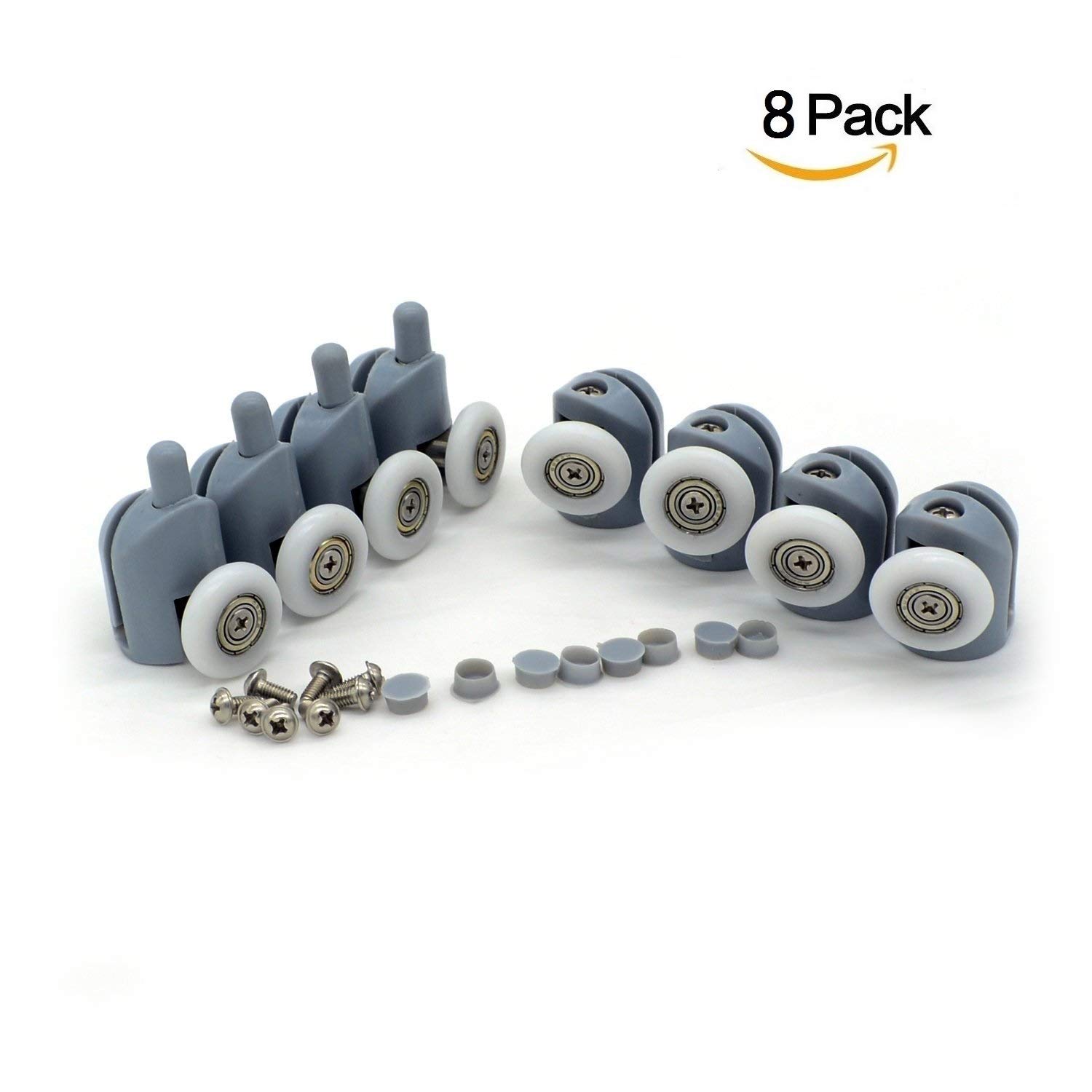 Wvzong Shower Door Rollers, Single Shower Door Runners/Pulleys 25mm Diameter bathroom Replacement Parts 8 Pcs