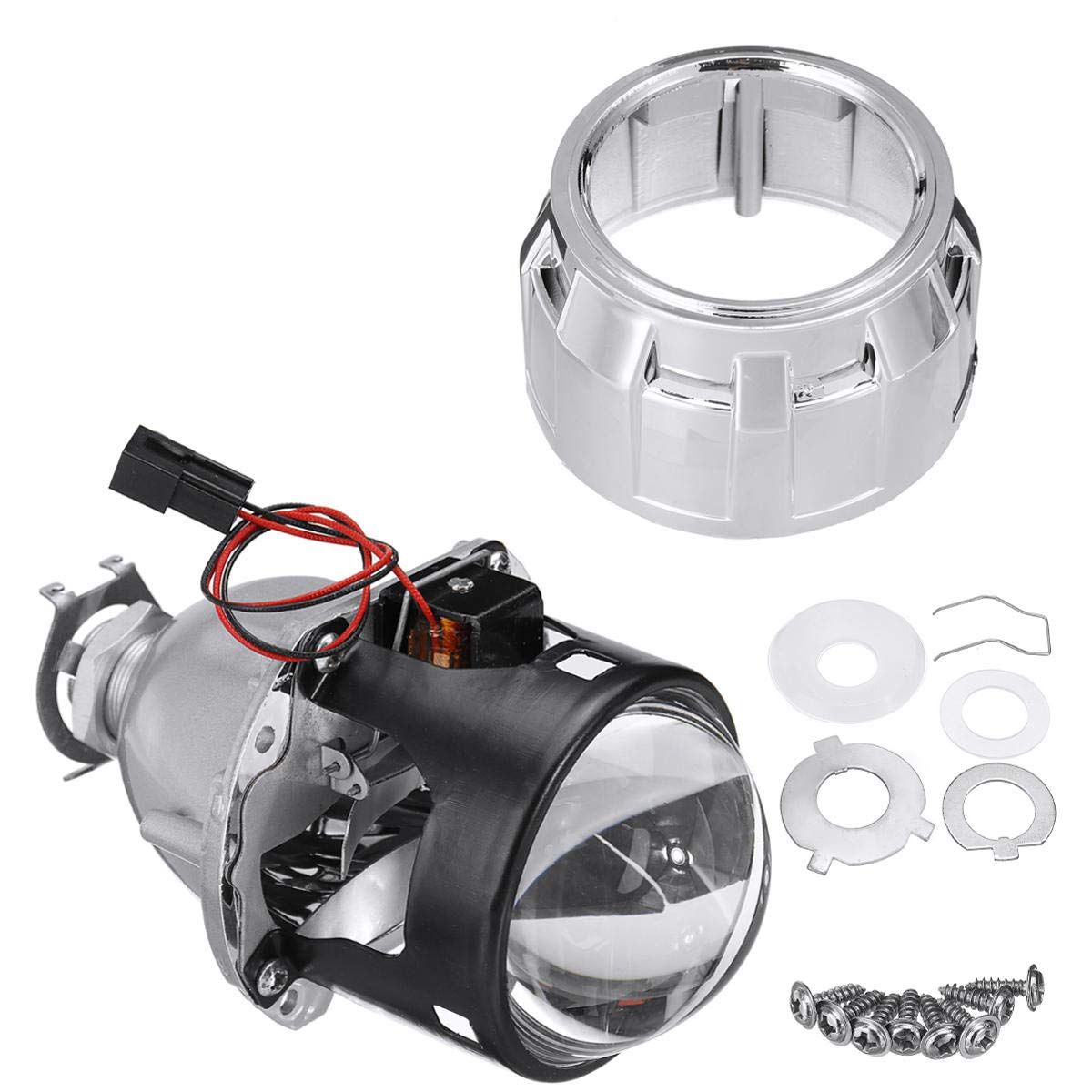 2.5'' H1 H4 Bi Xenon Lampa Hid Projektor Modernizacja Reflektora Obiektyw Angel Eyes Rhd Napęd Po Prawej Stronie - D