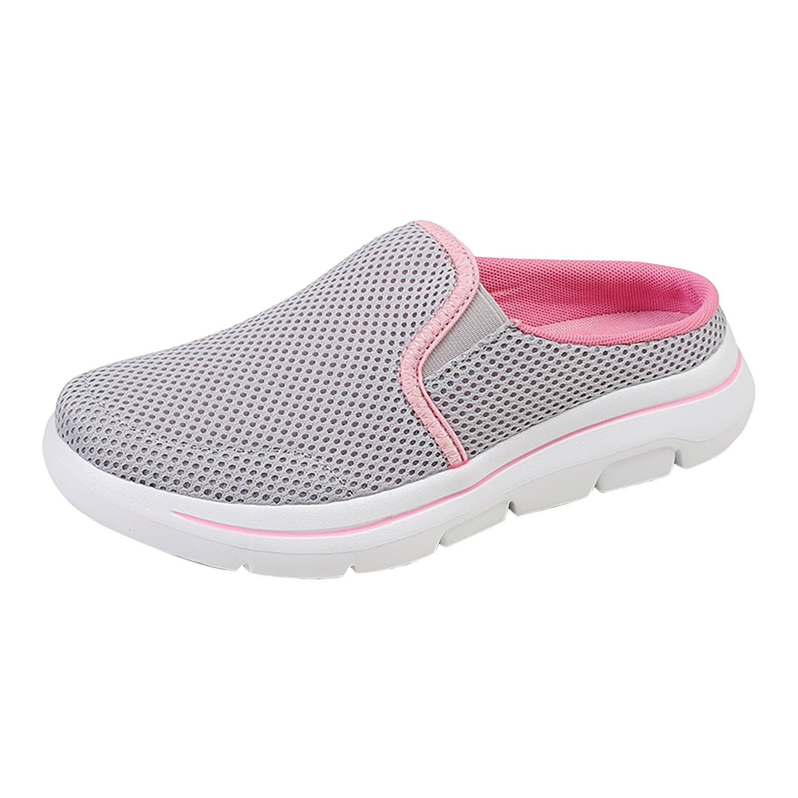 Sneaker da donna in rete aperta, scarpe da ginnastica da donna, scarpe sportive traspiranti, per il tempo libero, suola piatta, tinta unita, scarpe comode