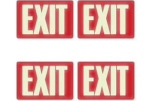 Sign 4792 Glow-in-The-Dark Exit Sign - 4 Pack