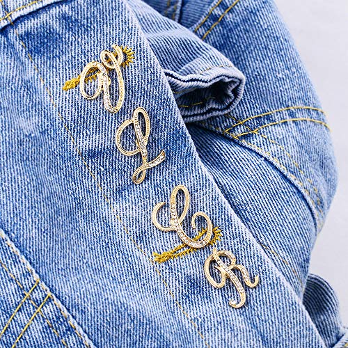 Ethoon Initial Letter Brooch Pin Small Lapel Pin Tie Tack Name Personalized Gifts For Girls Women Men Boy Gold R #TOP4