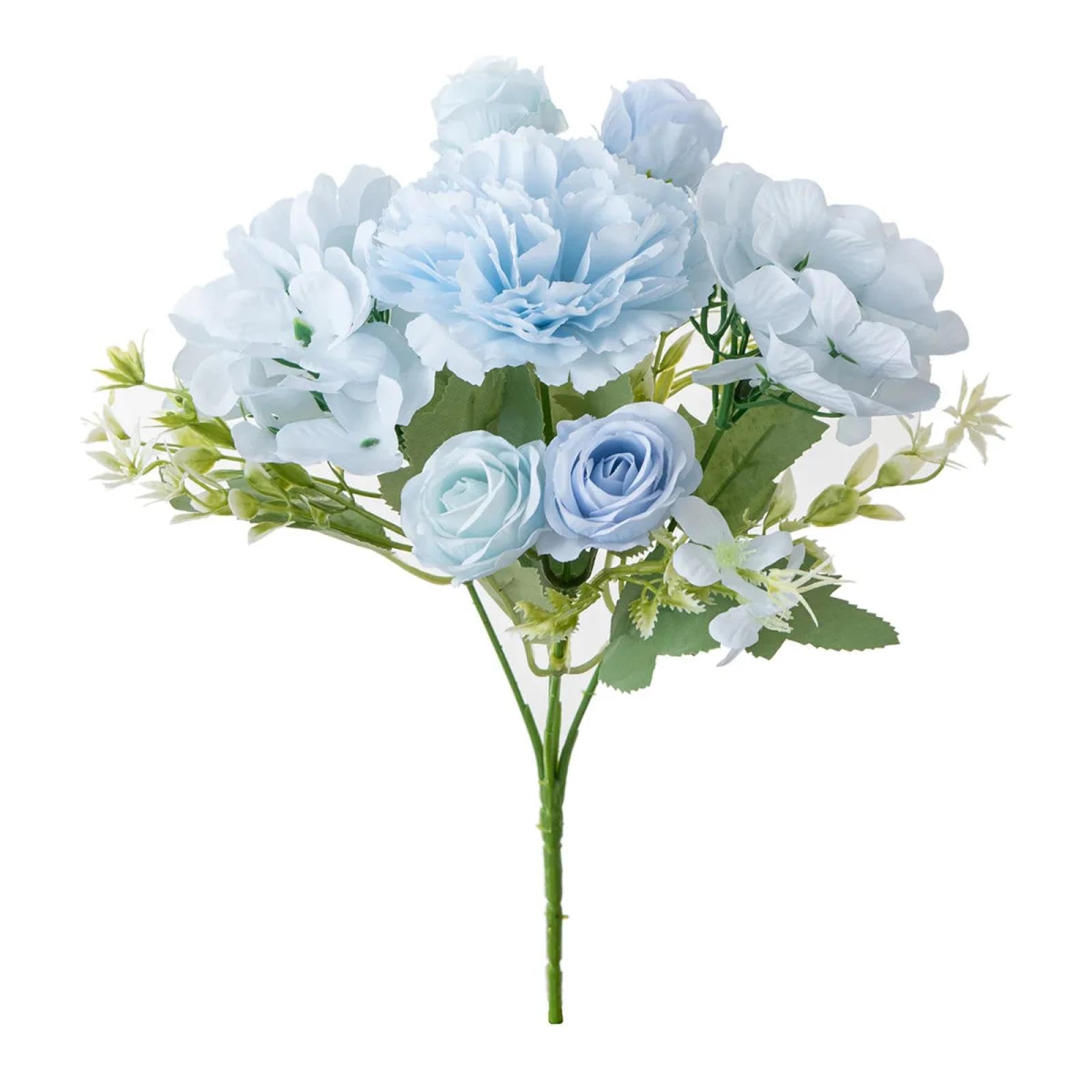 Couronne de fleurs artificielles en soie fine, œillet et rose de prestige pour vase