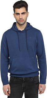 Men Full Sleeve Regular Fit Solid Pattern Pure Cotton Hooded Hooded Casual Sweatshirt