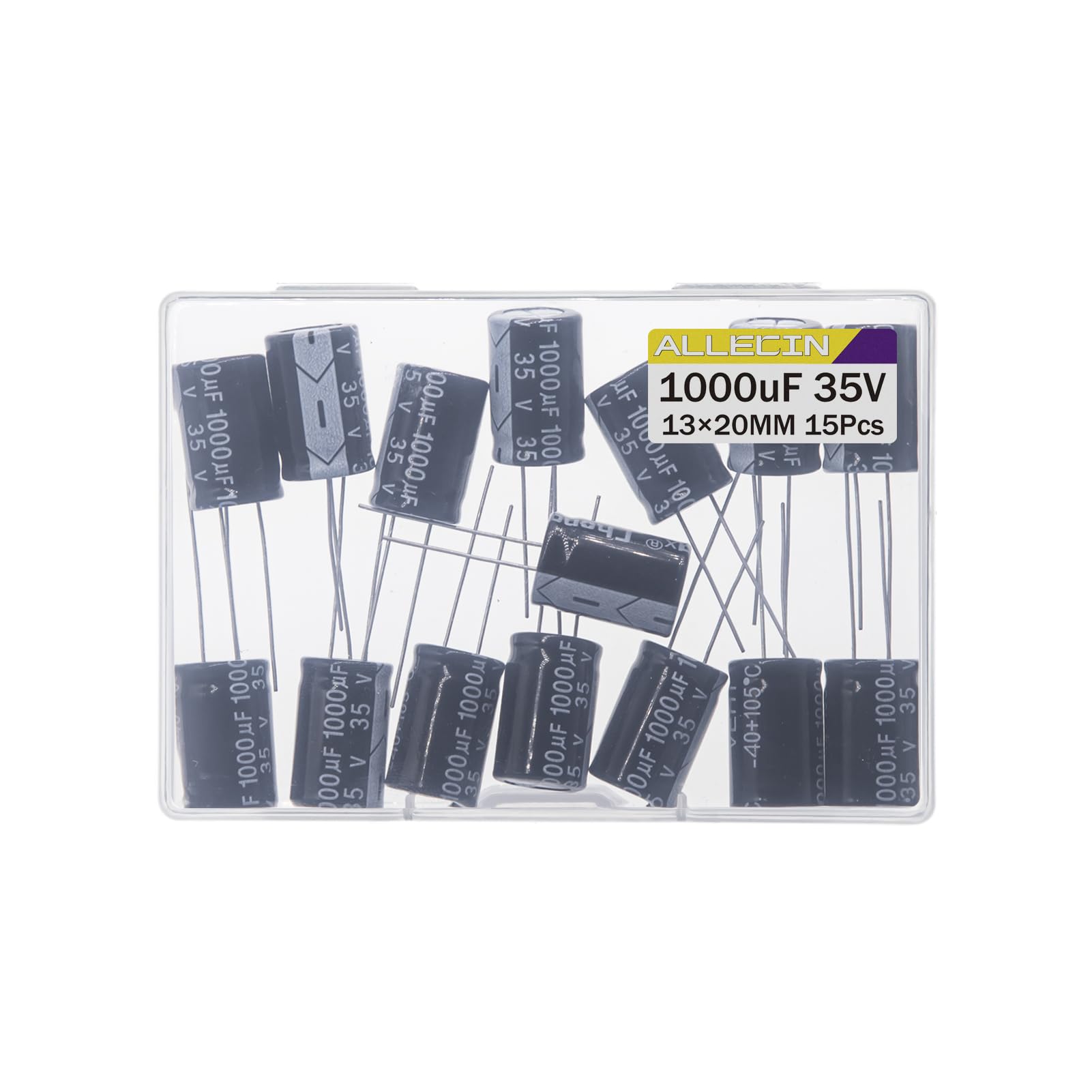 Condensadores Electroliticos 1000uF 35V 13x20MM Aluminio 105°C Paquete de 15 Piezas