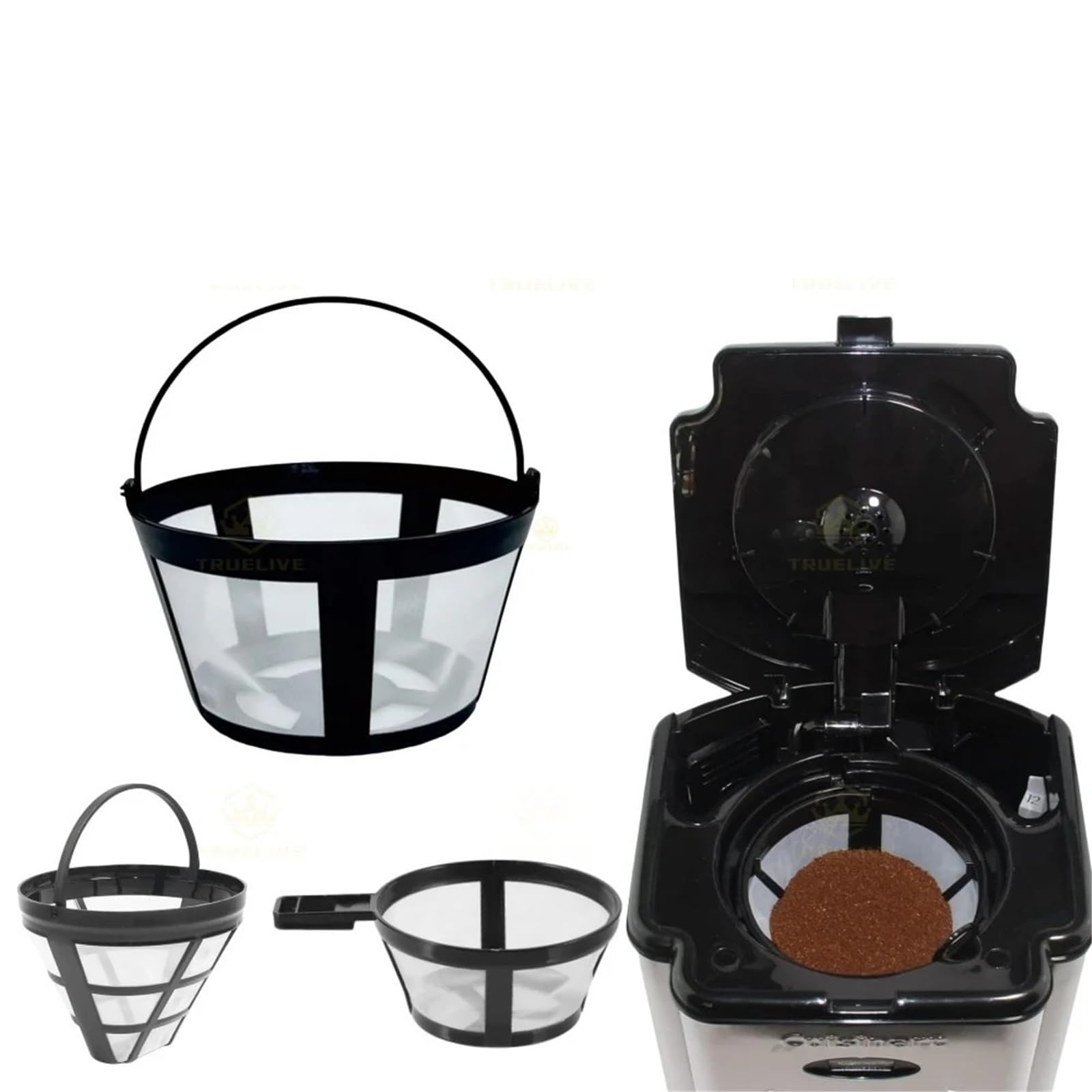Wiederverwendbares Kaffeesieb-Filter-Set für Kaffeemaschine, Tasse und Kanne, 20-1 x Kaffee-Brauer-Werkzeug (B, 3 Stück)