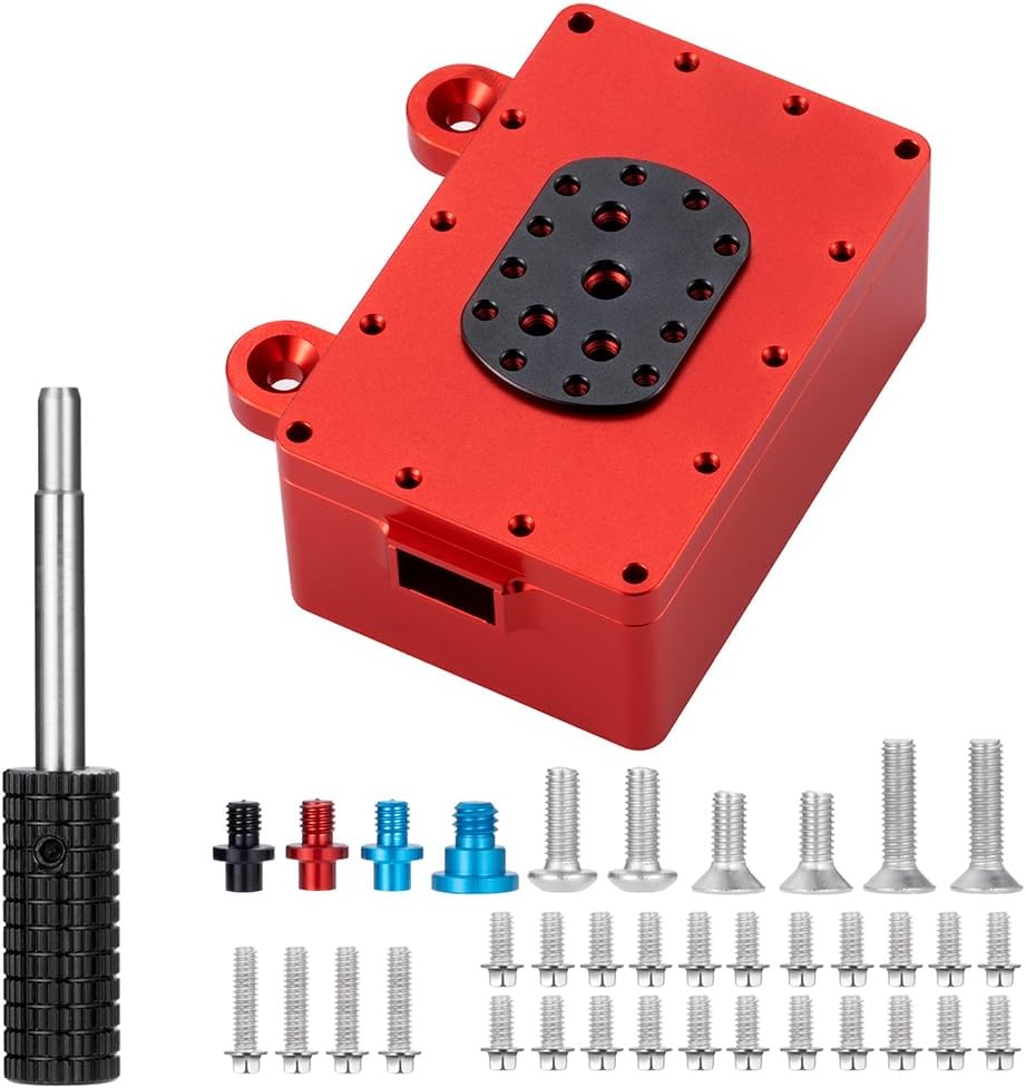 MORLORDY CNC RC Fuel Cell Receiver Box Simulated Fuel Tank for 1/10 Scale SCX10 Axial Capra RC4WD Rock Crawler Upgrades (Red)