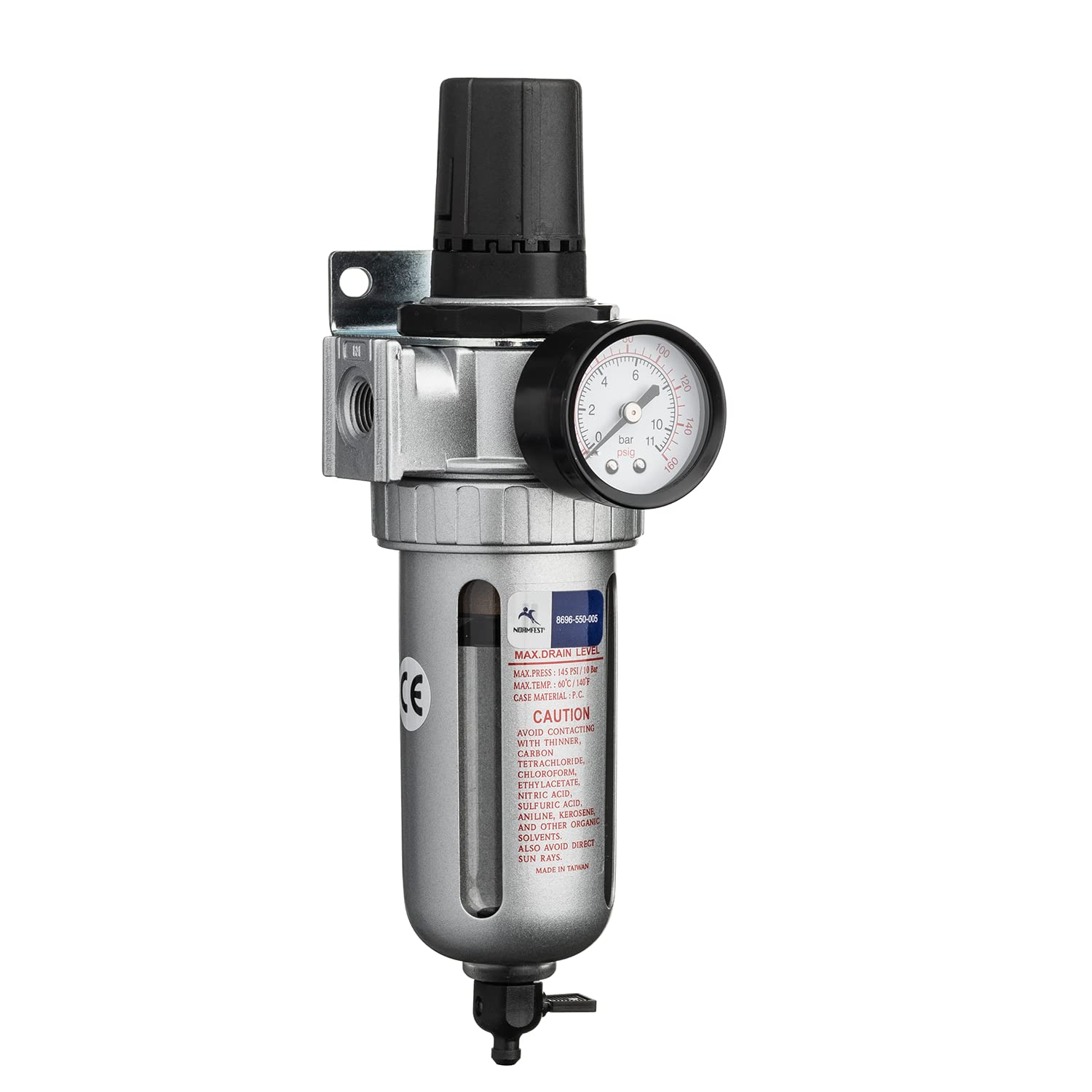 Normfest Druckluft Filterdruckminderer und Manometer