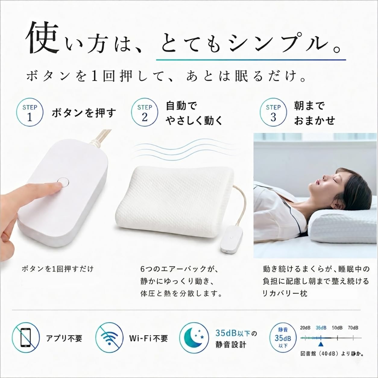 Amazon｜ミラクルピロー リカバリー 枕 動く枕 肩こり 首こり 体圧分散