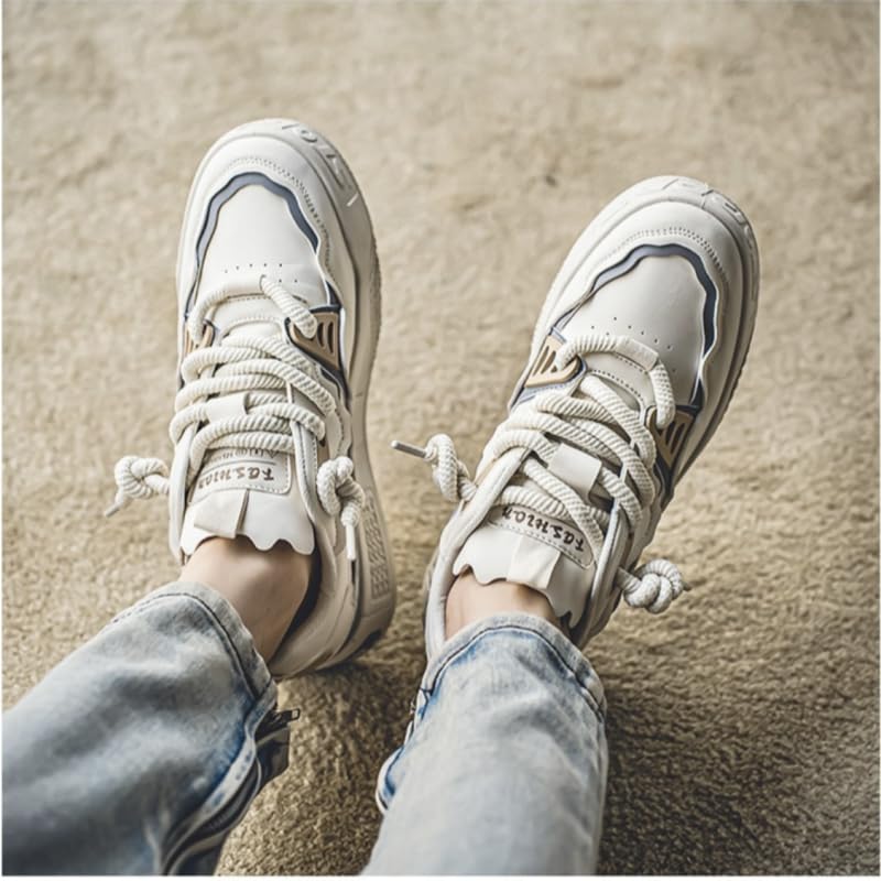 [Comfy Street Style Skate Shoes] Comfy Non Slip Men's Skate Shoes - Trendy Street Style Platform Sneakers for Outdoor Activities4