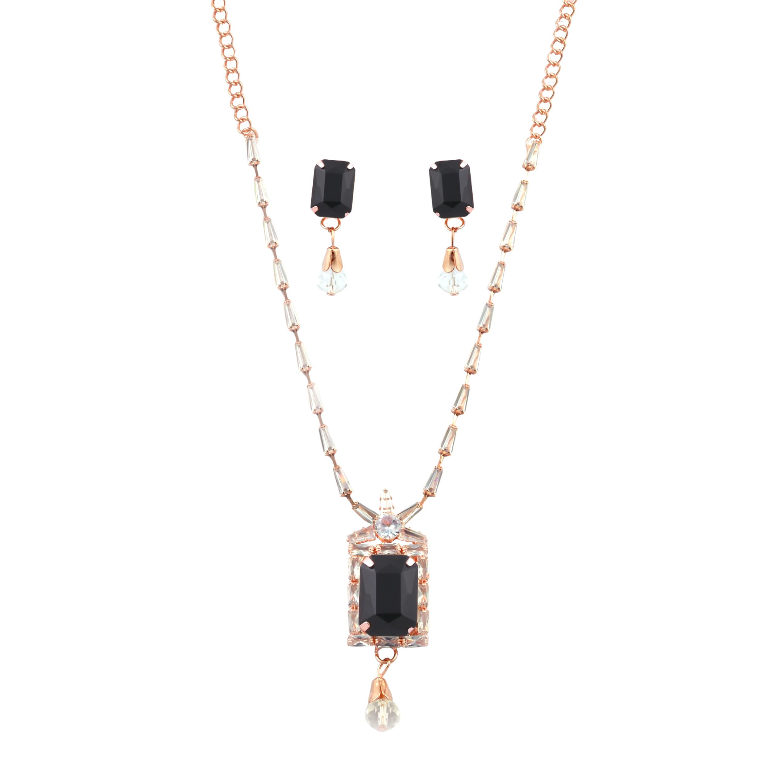 American Diamond Gold Plated Traditional Fashion Jewellery Rajwadi Necklace Set With Earring For Women (PEG-494-Blue) (B0D9DR4NN5) Amazon Price History, Amazon Price Tracker