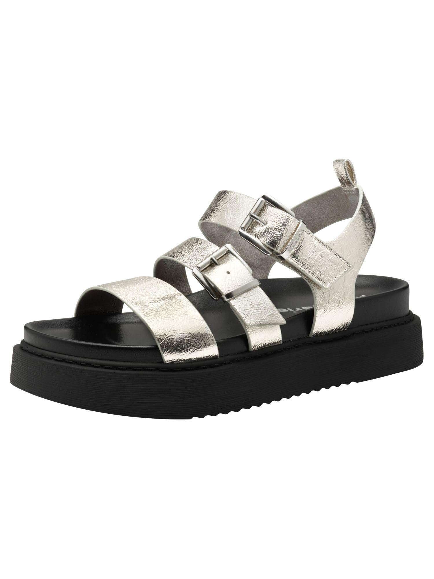 Tamaris Women's Vegan Comfortable Sandals, Platinum, 6.5 UK