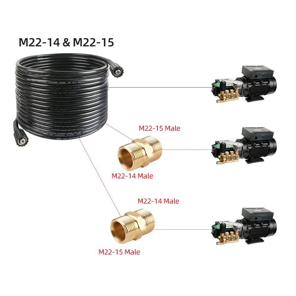 1,2 m x 1,4 cala wąż do myjki wysokociśnieniowej, zamiennik węża do myjki elektrycznej dla większości marek, M22 14 mm lub M22 15 mm, 3600 PSI