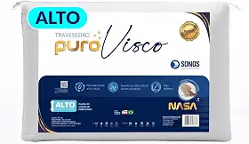 Travesseiro Sonos Puro Visco Nasa Alto 14cm De Altura