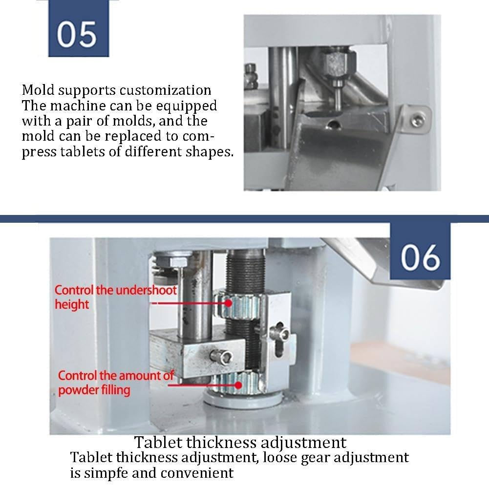Macchina manuale della stampa della compressa, spessore regolabile, design compatto per laboratorio, industriale e uso domestico, facile da usare