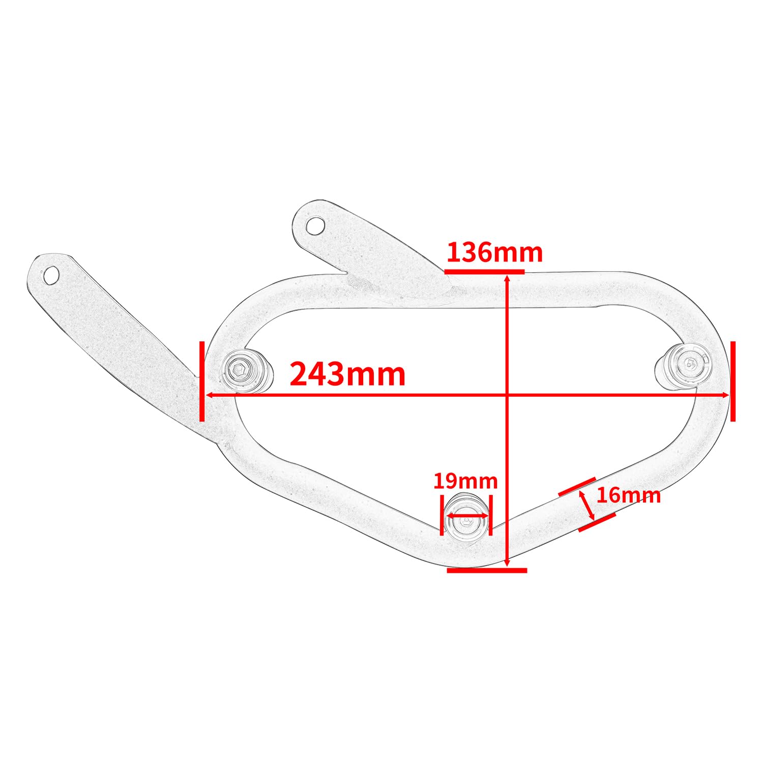 Supporto per borse da sella lato sinistro del motociclo 2023-2024 CL250 CL300 CL500