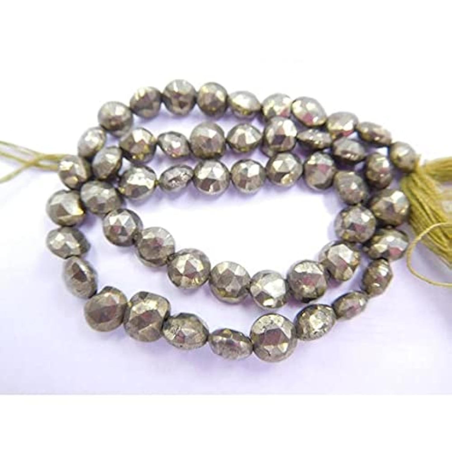 Pyrite 4-5 mm perles facettées pierre naturelle création bijoux diy