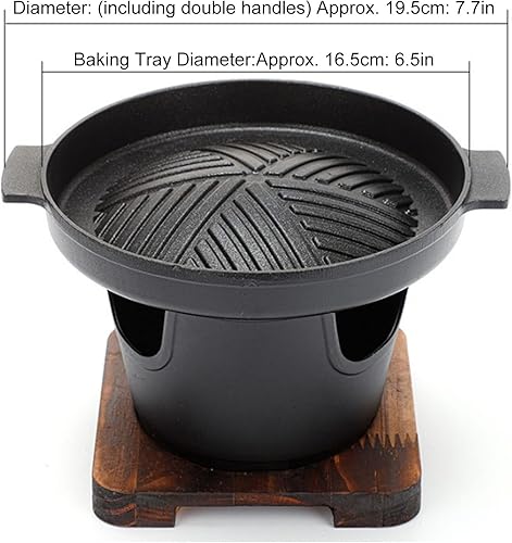 Miniatura 7 de Parrilla coreana para barbacoa sin humo, pequeña parrilla de carbón de mesa antiadherente para interiores, mini olla portátil para acampar en casa