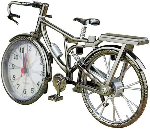 Reloj despertador con forma de bicicleta con números arábigos vintage, reloj de mesa creativo, hogar, oficina, dormitorio, decoración de escritorio,