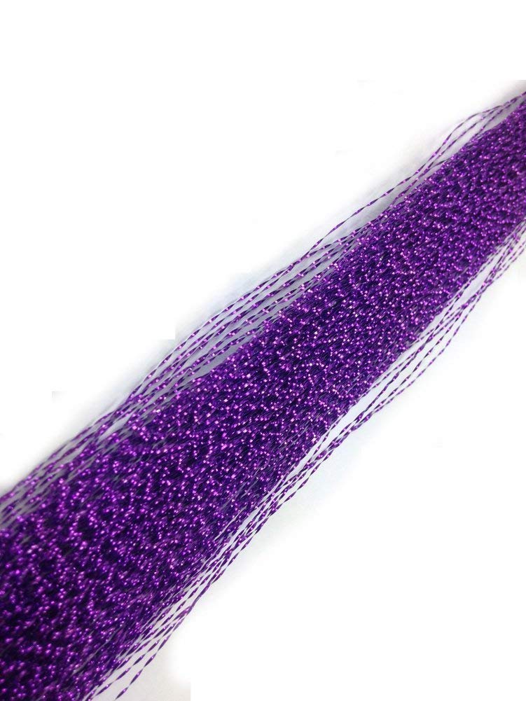 Tanya Hair Tinsel 300strands - 28" spiral purple Color- Silk Fibre Bling Bling Salon Hair Extension DIY