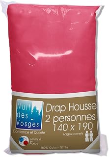 Nuit des Vosges cotoval Spannbettlaken Baumwolle Himbeere 140 x 190 cm