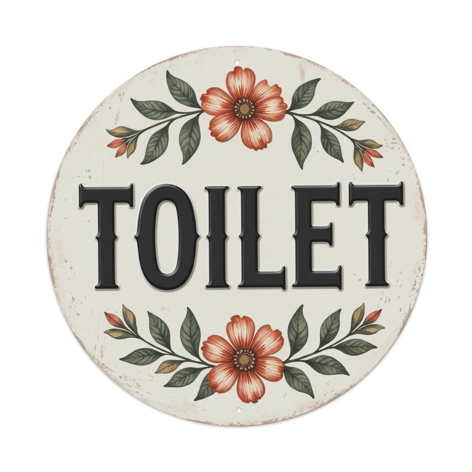 Okahys 8X8inch(20X20cm) Toilet(Wc) Signage Carnation Vintage Metal Tin Sign